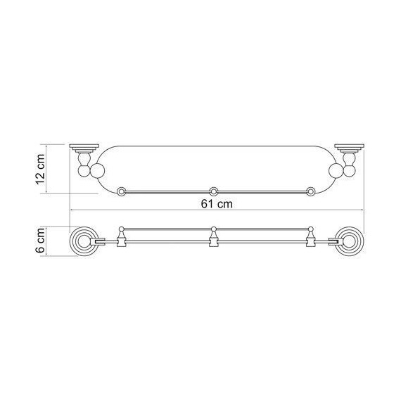 Полка стеклянная WasserKraft Isar K-7344 60 см, цвет тёмная бронза - фото 4