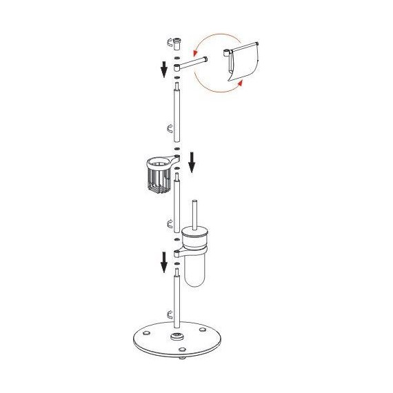 Стойка с держателем и ёршиком WasserKraft Ammer K-1236 - фото, картинка 6 Стойка с держателем и ёршиком WasserKraft Ammer K-1236 - фото 6