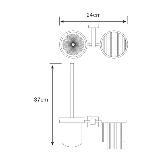 Ёршик для унитаза с держателем для освежителя WasserKraft Lippe K-6535 - фото 2