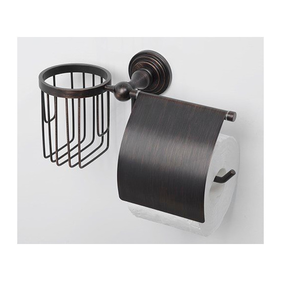 Держатель для туалетной бумаги и освежителя WasserKraft Isar K-7359, цвет тёмная бронза - фото 2