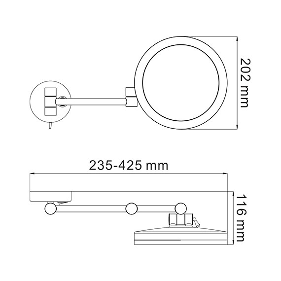 Зеркало косметическое настенное WasserKraft K-1004 - фото, картинка 5 Зеркало косметическое настенное WasserKraft K-1004 - фото 5
