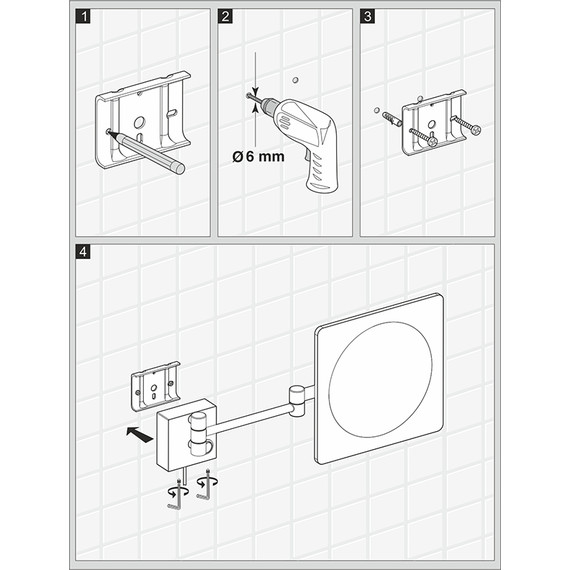 Зеркало косметическое настенное WasserKraft K-1008 - фото 4