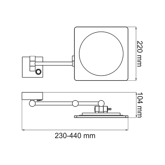 Зеркало косметическое настенное WasserKraft K-1008 - фото 5