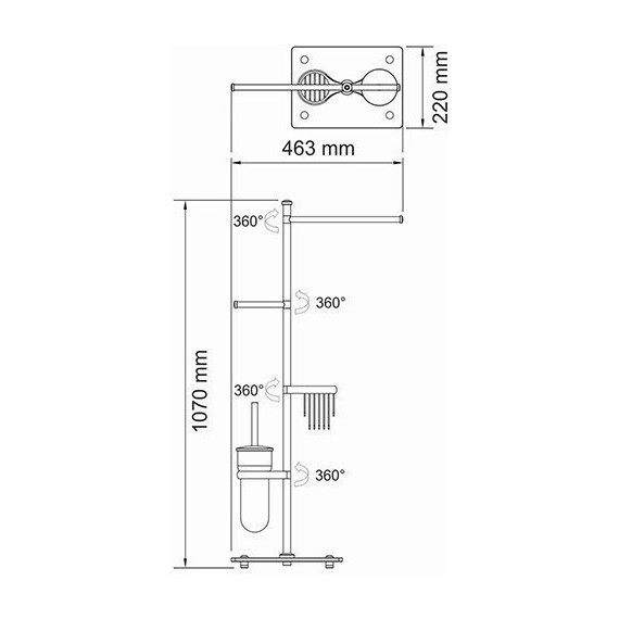 Стойка с держателем и ёршиком WasserKraft K-1248 - фото 7