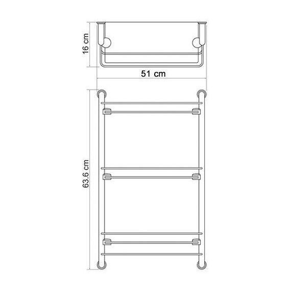 Полка стеклянная WasserKraft K-2033 50 см - фото 4
