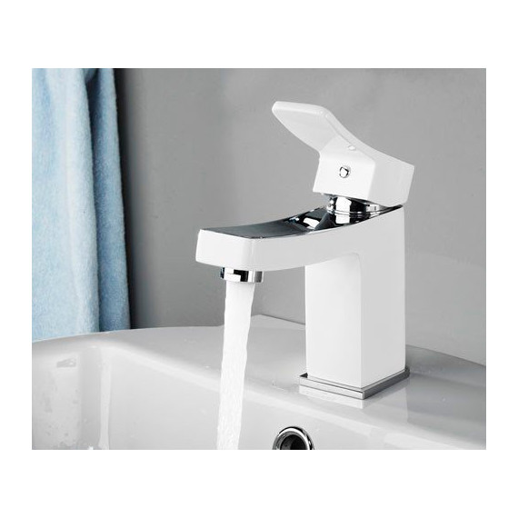 Смеситель для умывальника WasserKraft Aller 1063WHITE, белый/хром - фото 4