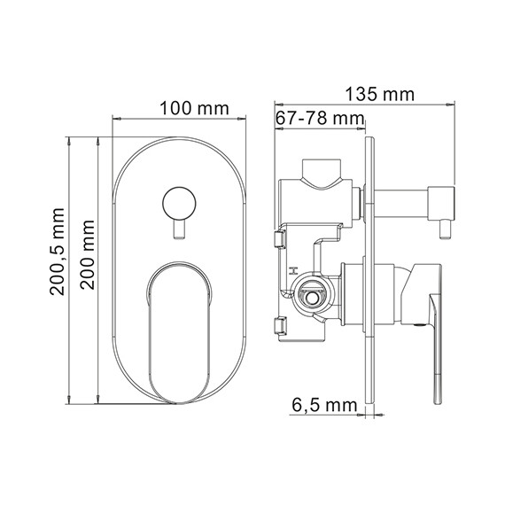 Смеситель для ванны WasserKraft Elbe 7441, чёрный - фото 4