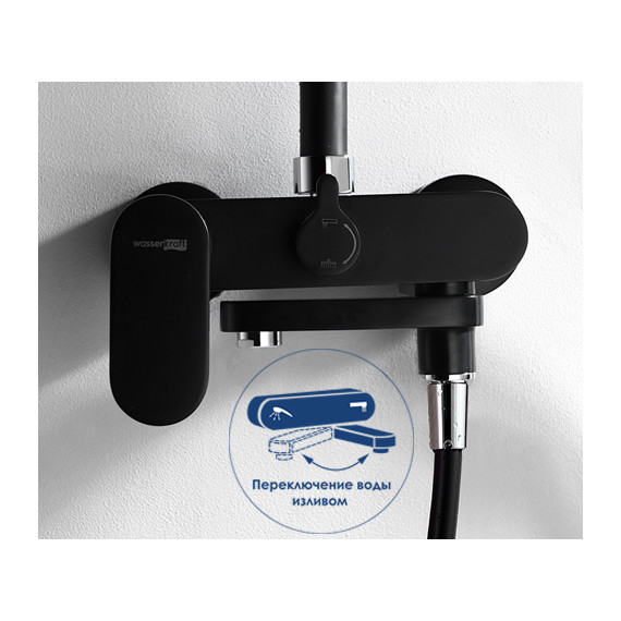 Душевая стойка WasserKraft Abens A17401, чёрный - фото, картинка 9 Душевая стойка WasserKraft Abens A17401, чёрный - фото 9