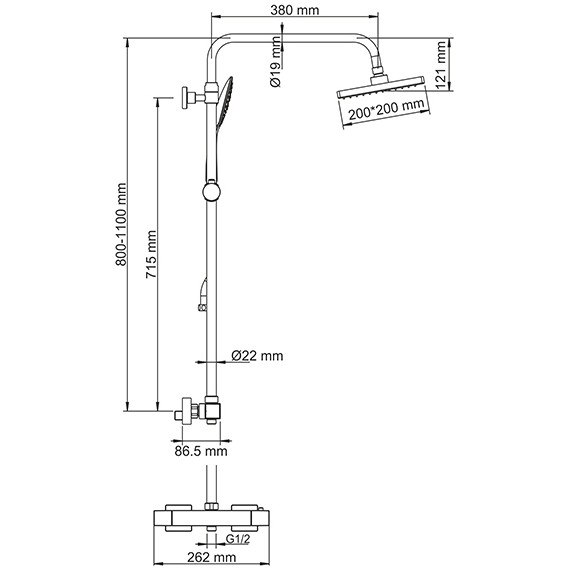 Душевая стойка с термостатом WasserKraft A15502 Thermo - фото, картинка 7 Душевая стойка с термостатом WasserKraft A15502 Thermo - фото 7
