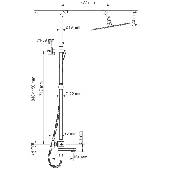 Душевая стойка с термостатом WasserKraft A19901 Thermo - фото 9