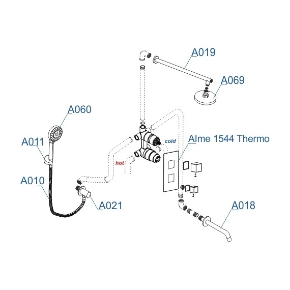 Душевая система для ванны с термостатом WasserKraft A171519 Thermo - фото 8