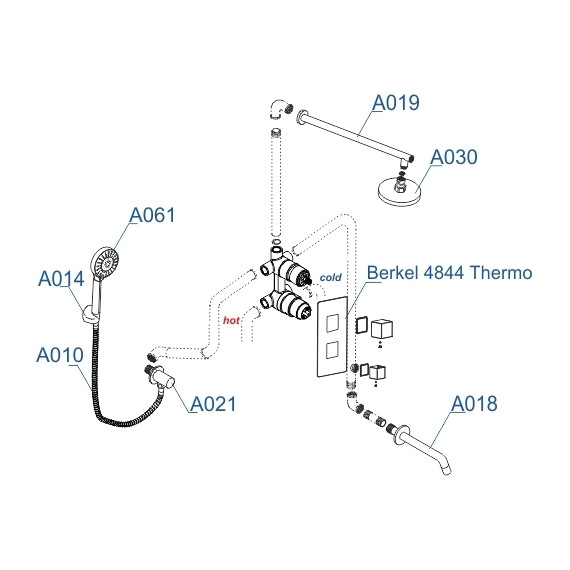 Душевая система для ванны с термостатом WasserKraft A174819 Thermo - фото 8
