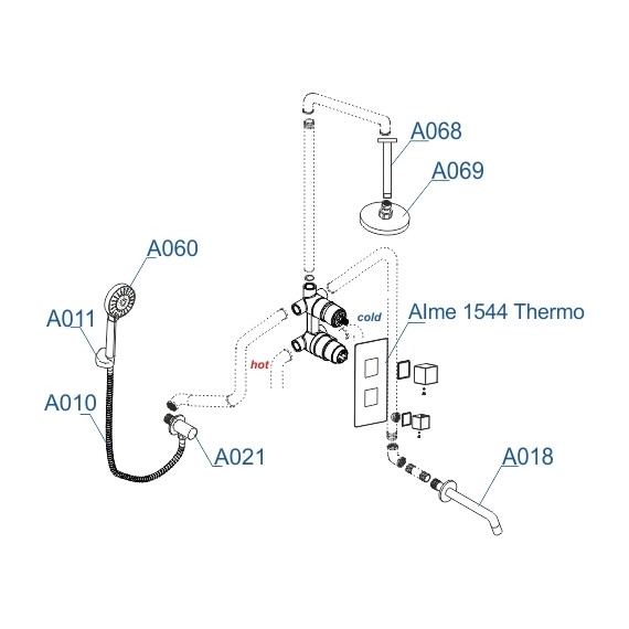 Душевая система для ванны с термостатом WasserKraft A171568 Thermo - фото, картинка 8 Душевая система для ванны с термостатом WasserKraft A171568 Thermo - фото 8