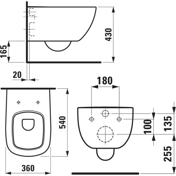 Унитаз подвесной Laufen Palomba 8.2080.1.000.000.1 - фото 4