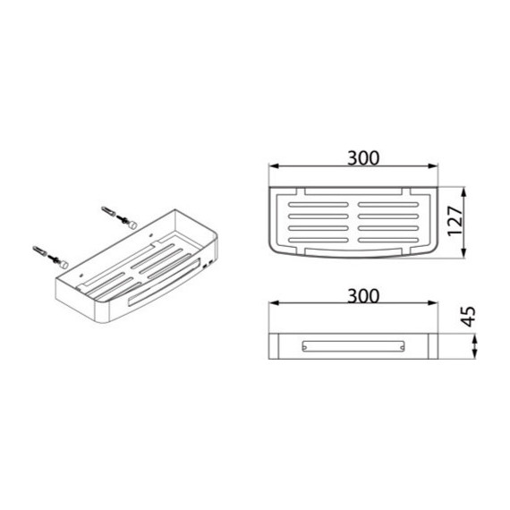 Полка прямоугольная Fixsen Hotel FX-31003B 30 см - фото 2
