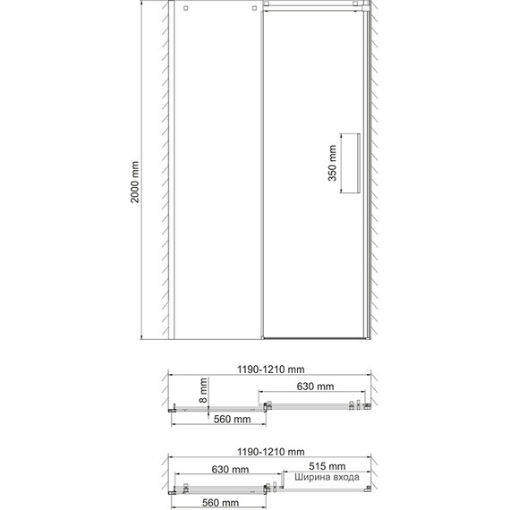 Душевая дверь WasserKraft Alme 120 см 15R05, хром/прозрачное - фото 5