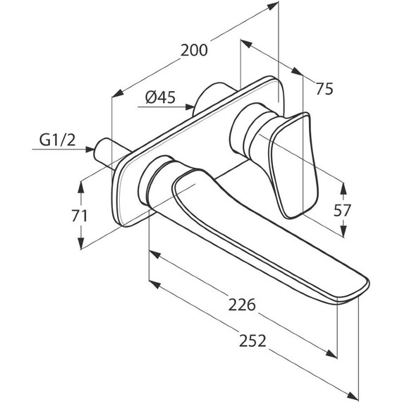 Смеситель для раковины настенный Kludi Ambienta 226 мм 532450575 - фото, картинка 7 Смеситель для раковины настенный Kludi Ambienta 226 мм 532450575 - фото 7
