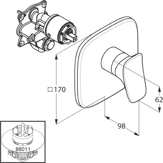 Смеситель для душа Kludi Ambienta 536550575 - фото, картинка 2 Смеситель для душа Kludi Ambienta 536550575 - фото 2