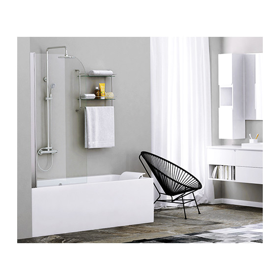 Шторка для ванны WasserKraft Leine 80 см 35P01-80, хром/прозрачное - фото, картинка 2 Шторка для ванны WasserKraft Leine 80 см 35P01-80, хром/прозрачное - фото 2