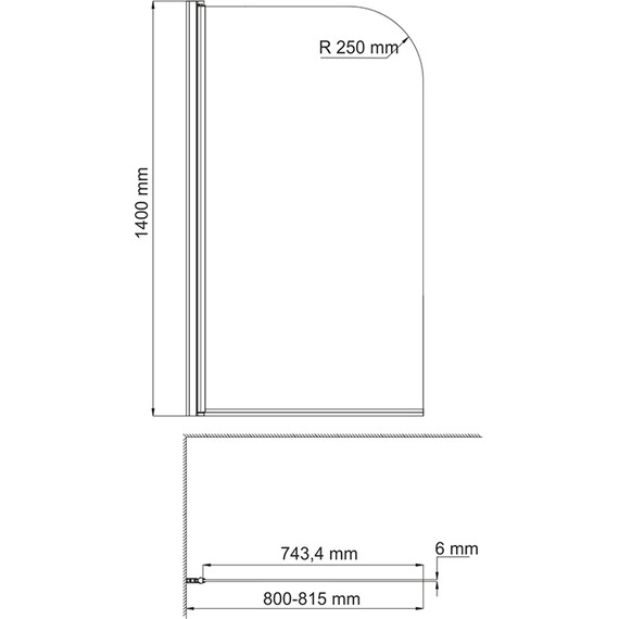 Шторка для ванны WasserKraft Leine 80 см 35P01-80, хром/прозрачное - фото, картинка 3 Шторка для ванны WasserKraft Leine 80 см 35P01-80, хром/прозрачное - фото 3