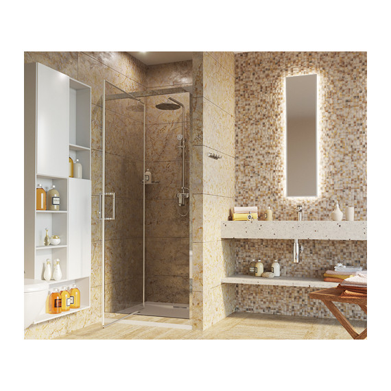 Душевая дверь WasserKraft Salm 90 см 27I04, хром/прозрачное - фото 4