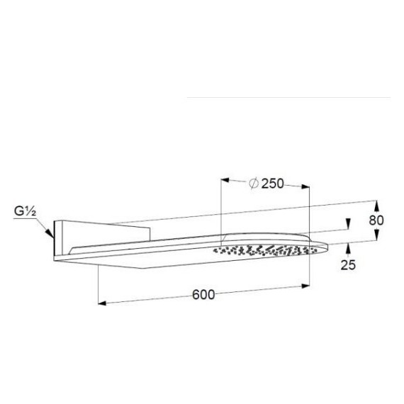 Верхний душ Kludi A-QA 6487005-00, латунь 250х600 мм - фото 3