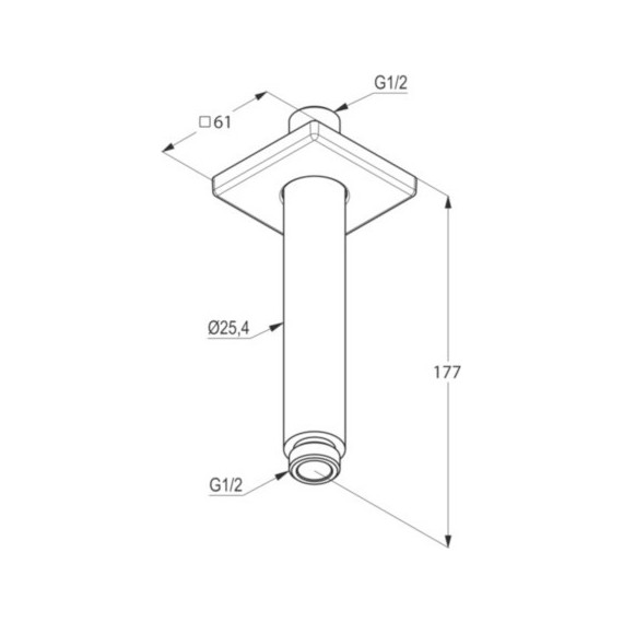 Кронштейн потолочный для верхнего душа Kludi A-QA 6653591-00, 150 мм, белый - фото 2