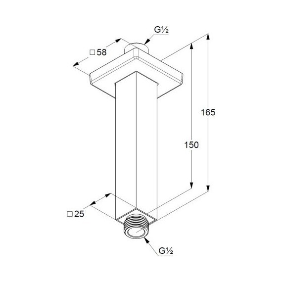 Кронштейн потолочный для верхнего душа Kludi A-QA 6654505-00, 150 мм - фото 2