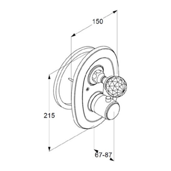 Смеситель для ванны с термостатом Kludi Adlon 5172045G4, золото 23 карата - фото 2