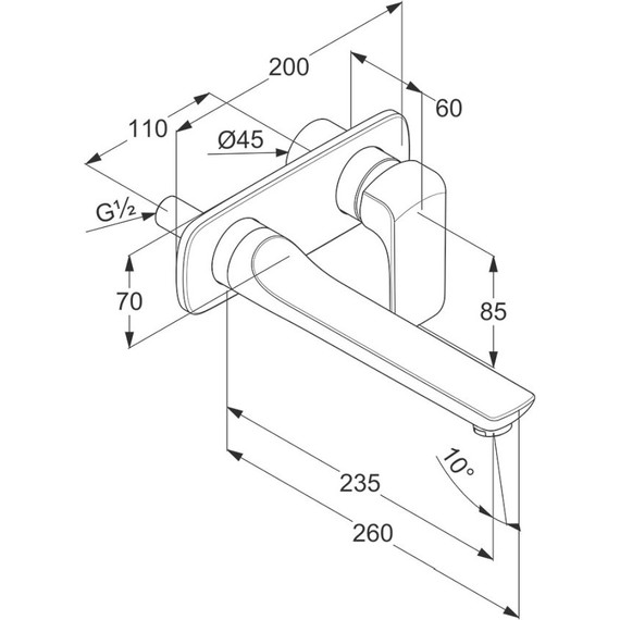 Смеситель для раковины настенный Kludi Ameo 235 мм 412450575 - фото, картинка 6 Смеситель для раковины настенный Kludi Ameo 235 мм 412450575 - фото 6
