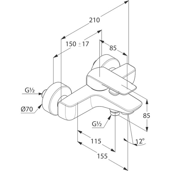 Смеситель для ванны Kludi Ameo 414450575 - фото, картинка 5 Смеситель для ванны Kludi Ameo 414450575 - фото 5