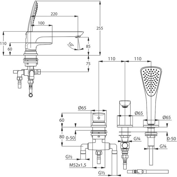 Смеситель для ванны Kludi Ameo 414470575 - фото, картинка 3 Смеситель для ванны Kludi Ameo 414470575 - фото 3