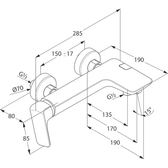 Смеситель для ванны Kludi Ameo 416710575 - фото 5