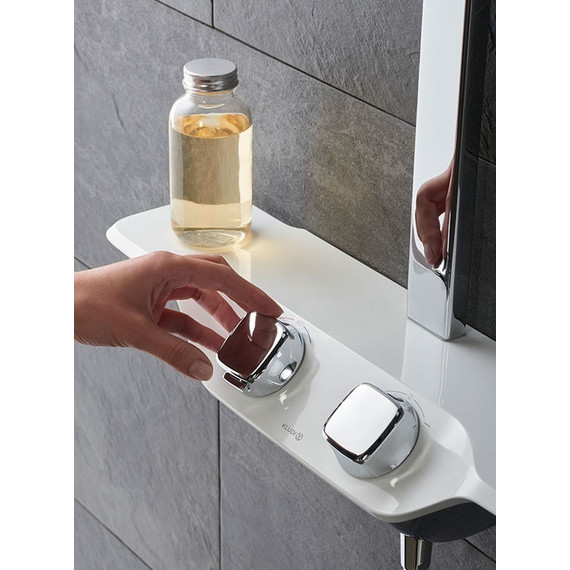 Душевая стойка с термостатом Kludi Cockpit Discovery 8020091-00, белый/хром - фото, картинка 3 Душевая стойка с термостатом Kludi Cockpit Discovery 8020091-00, белый/хром - фото 3