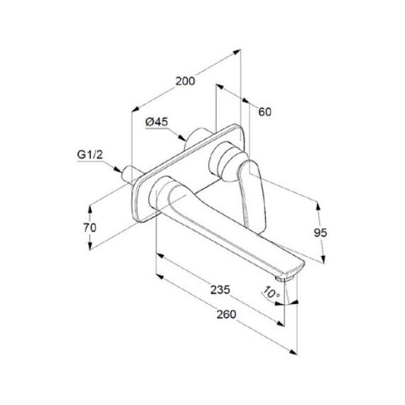 Смеситель для раковины настенный Kludi Balance 235 мм 522470575 - фото, картинка 5 Смеситель для раковины настенный Kludi Balance 235 мм 522470575 - фото 5