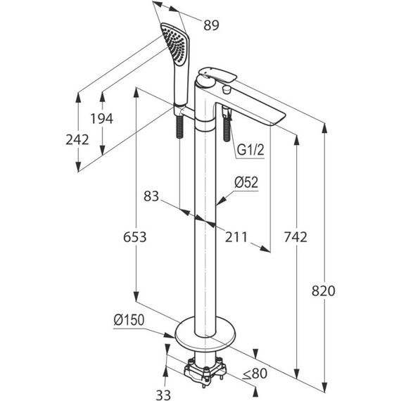 Смеситель для ванны Kludi Balance 525900575 - фото, картинка 4 Смеситель для ванны Kludi Balance 525900575 - фото 4