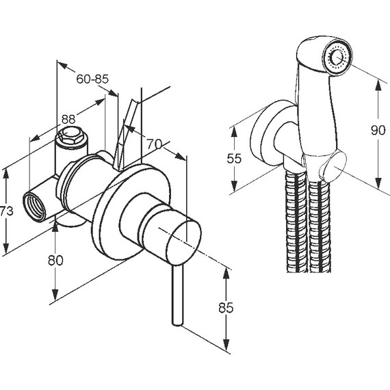 Набор для гигиенического душа Kludi Bozz 389990576 - фото, картинка 2 Набор для гигиенического душа Kludi Bozz 389990576 - фото 2