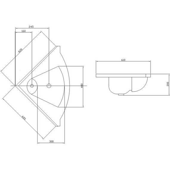 Раковина угловая Акватон Сергей 62 см 1A700131SR010 - фото 4