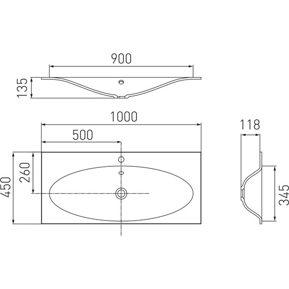 Раковина Акватон Тина 100 см 1A710431TI010 - фото 2