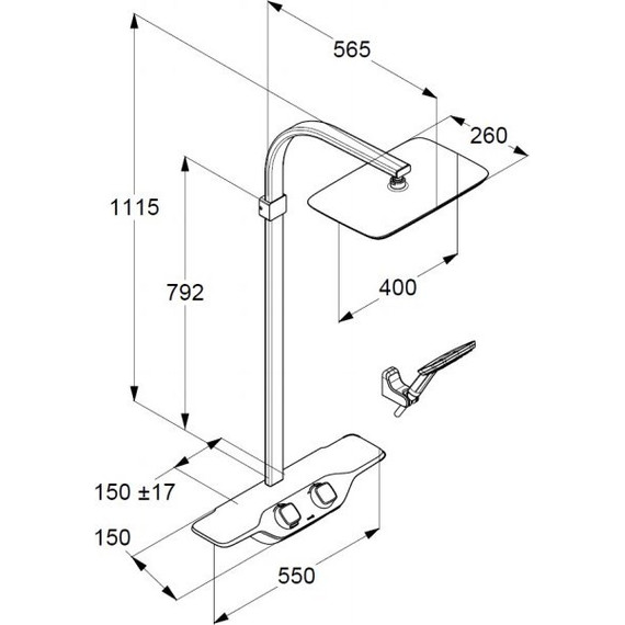 Душевая стойка с термостатом Kludi Cockpit Discovery 8020091-00, белый/хром - фото, картинка 8 Душевая стойка с термостатом Kludi Cockpit Discovery 8020091-00, белый/хром - фото 8