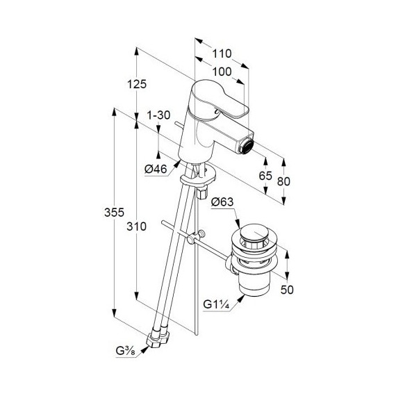 Смеситель для биде Kludi Pure&Easy 375330565 - фото 6