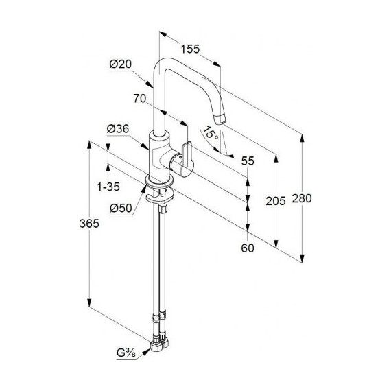 Смеситель для кухни Kludi Pure&Easy 370240565 - фото 5