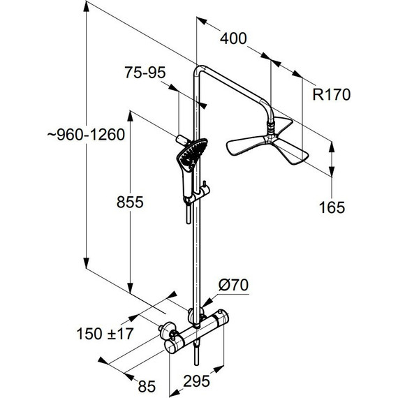 Душевая стойка с термостатом Kludi Fizz 6709605-00 - фото, картинка 4 Душевая стойка с термостатом Kludi Fizz 6709605-00 - фото 4