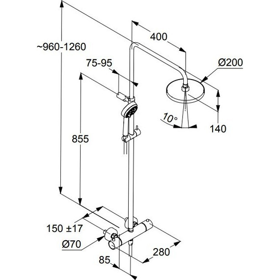 Душевая стойка с термостатом Kludi Logo 6809205-00 - фото, картинка 2 Душевая стойка с термостатом Kludi Logo 6809205-00 - фото 2