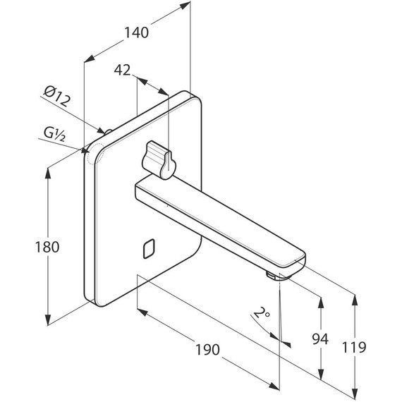 Смеситель для раковины настенный электронный Kludi Zenta 190 мм 3850005 - фото 5