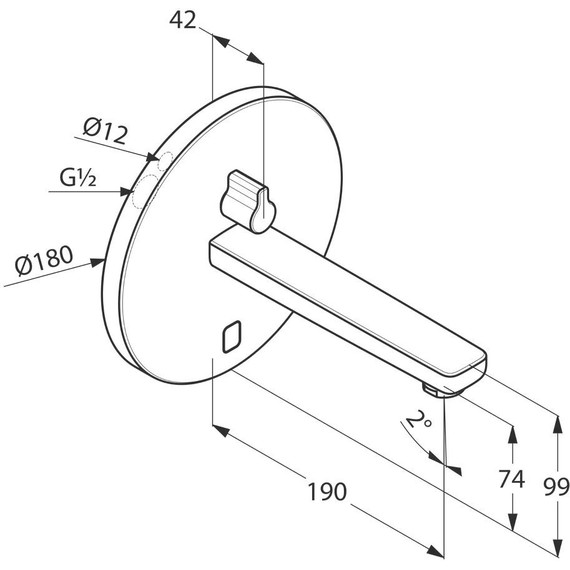 Смеситель для раковины настенный электронный Kludi Zenta 190 мм 3850105 - фото 4