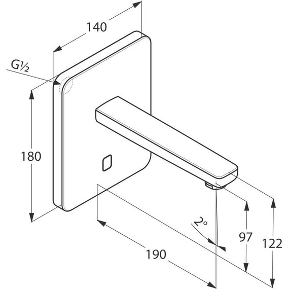 Смеситель для раковины настенный электронный Kludi Zenta 190 мм 3850205 - фото, картинка 4 Смеситель для раковины настенный электронный Kludi Zenta 190 мм 3850205 - фото 4
