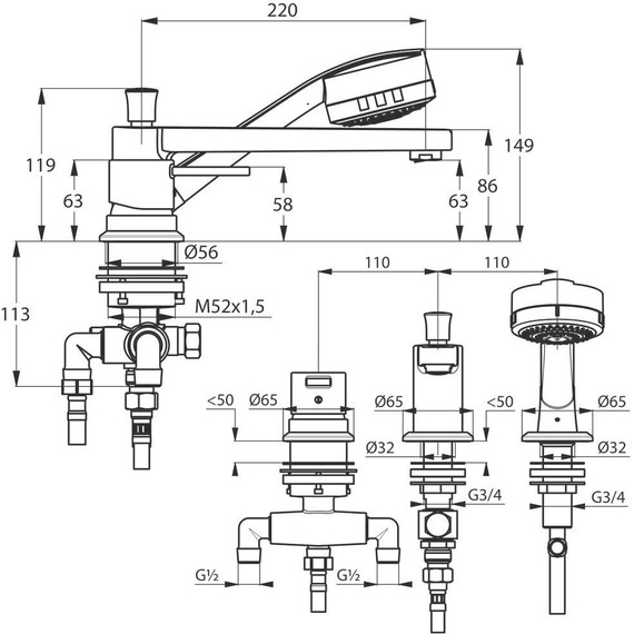 Смеситель для ванны Kludi Zenta 384470575 - фото, картинка 2 Смеситель для ванны Kludi Zenta 384470575 - фото 2