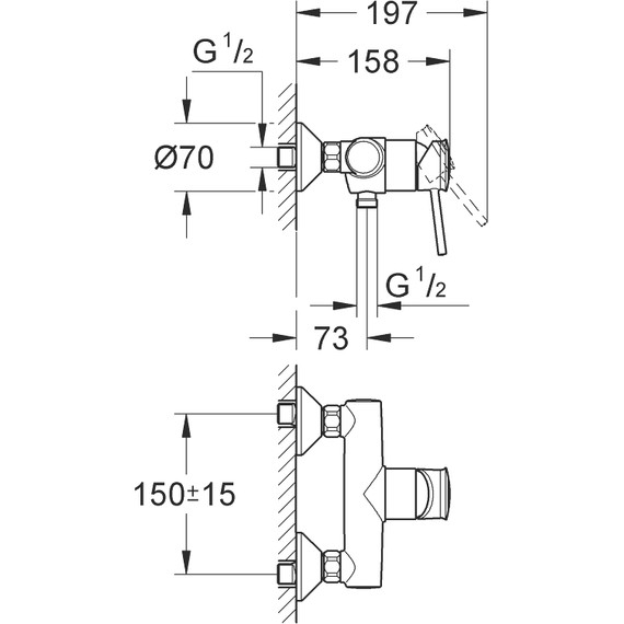 Смеситель для душа Grohe BauClassic 32867000 - фото, картинка 3 Смеситель для душа Grohe BauClassic 32867000 - фото 3