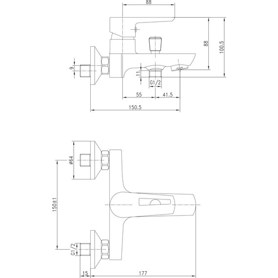 Набор смесителей 3 в 1 для ванны с коротким изливом Imprese Breclav White - фото, картинка 5 Набор смесителей 3 в 1 для ванны с коротким изливом Imprese Breclav White - фото 5